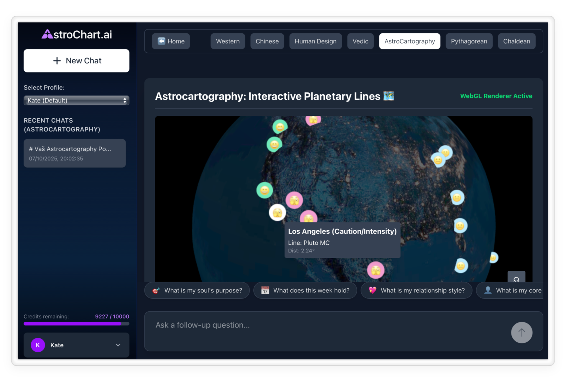 AI interaction with world map